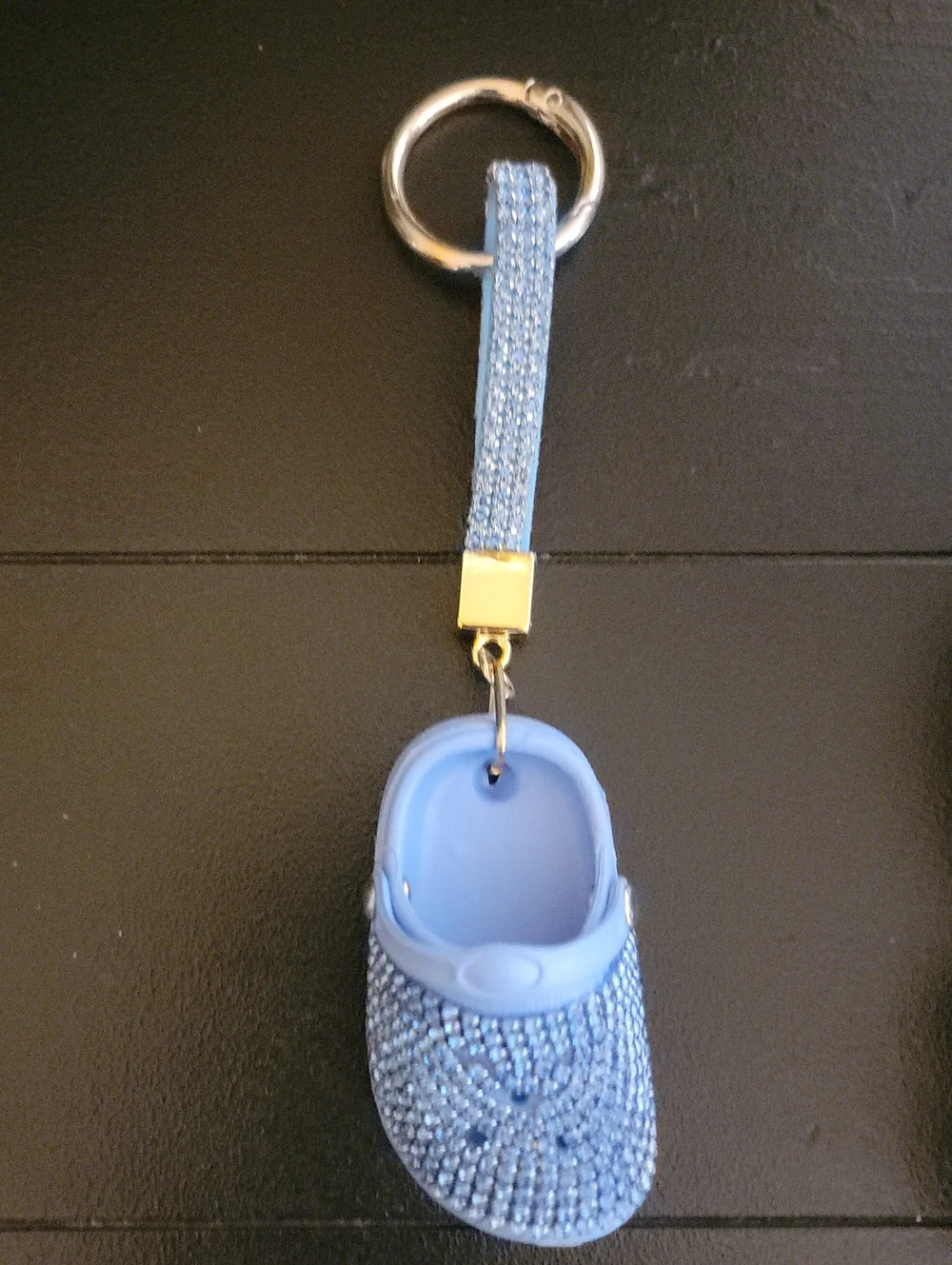 Blue Jeweled Mini Croc Keychain - Women Accessories